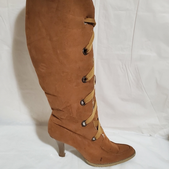 Suede Women's High Heel 4" Boots w/wool insulate - Picture 3 of 6